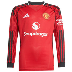 Bruno Fernandes Manchester United Youth Home 2025/26 Replica Player Long Sleeve Jersey