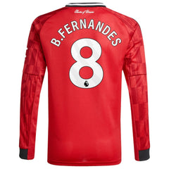 Bruno Fernandes Manchester United Youth Home 2025/26 Replica Player Long Sleeve Jersey