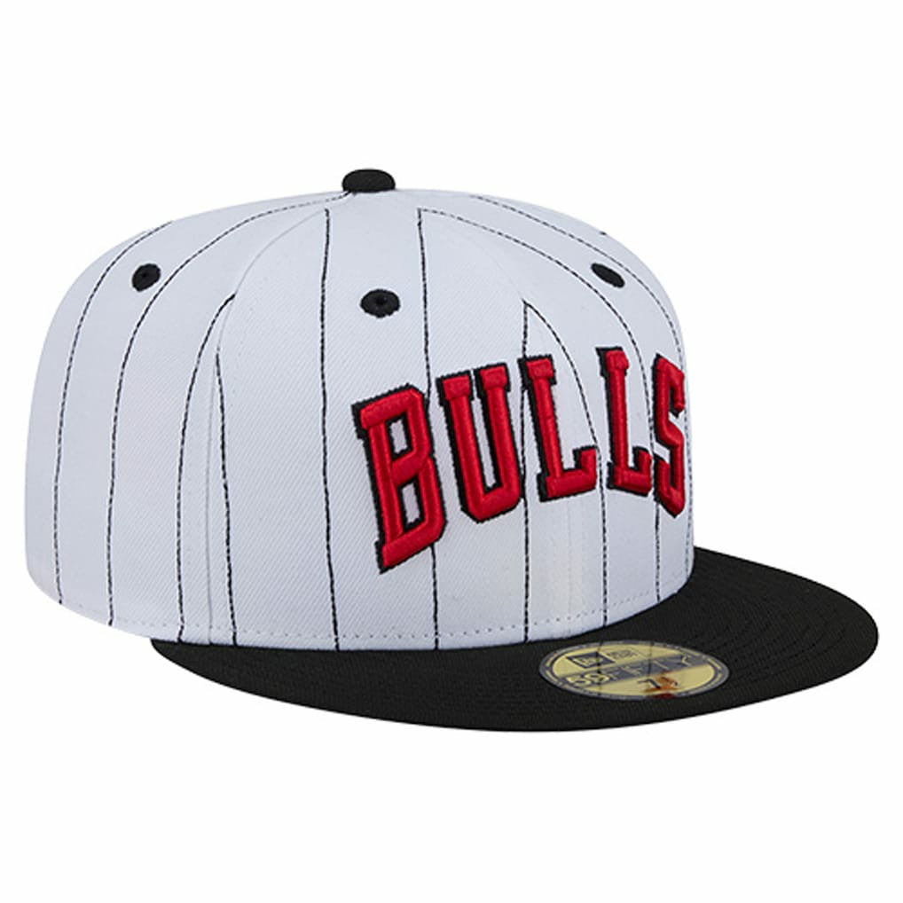 New Era Chicago Bulls Wordmark Pinstripe 59FIFTY Fitted Hat
