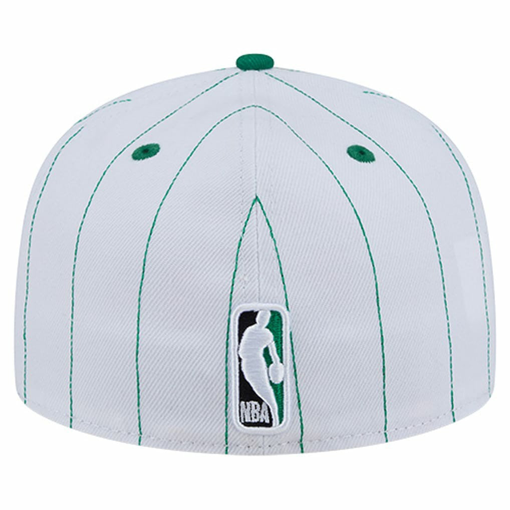 New Era Boston Celtics Wordmark Pinstripe 59FIFTY Fitted Hat