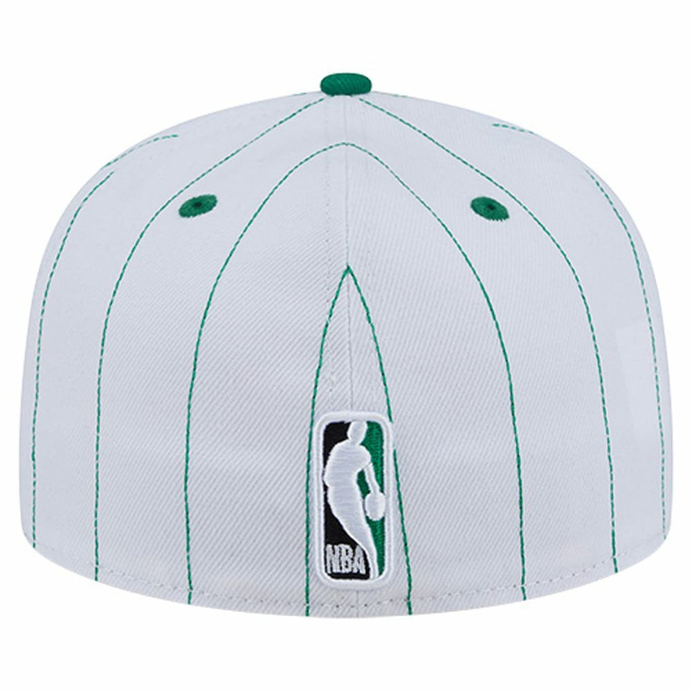 New Era Boston Celtics Wordmark Pinstripe 59FIFTY Fitted Hat