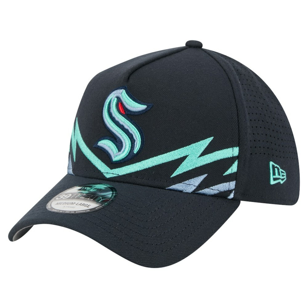 NHL Seattle Kraken New Era Zig Zag 39THIRTY A-Frame Perforated Flex Hat