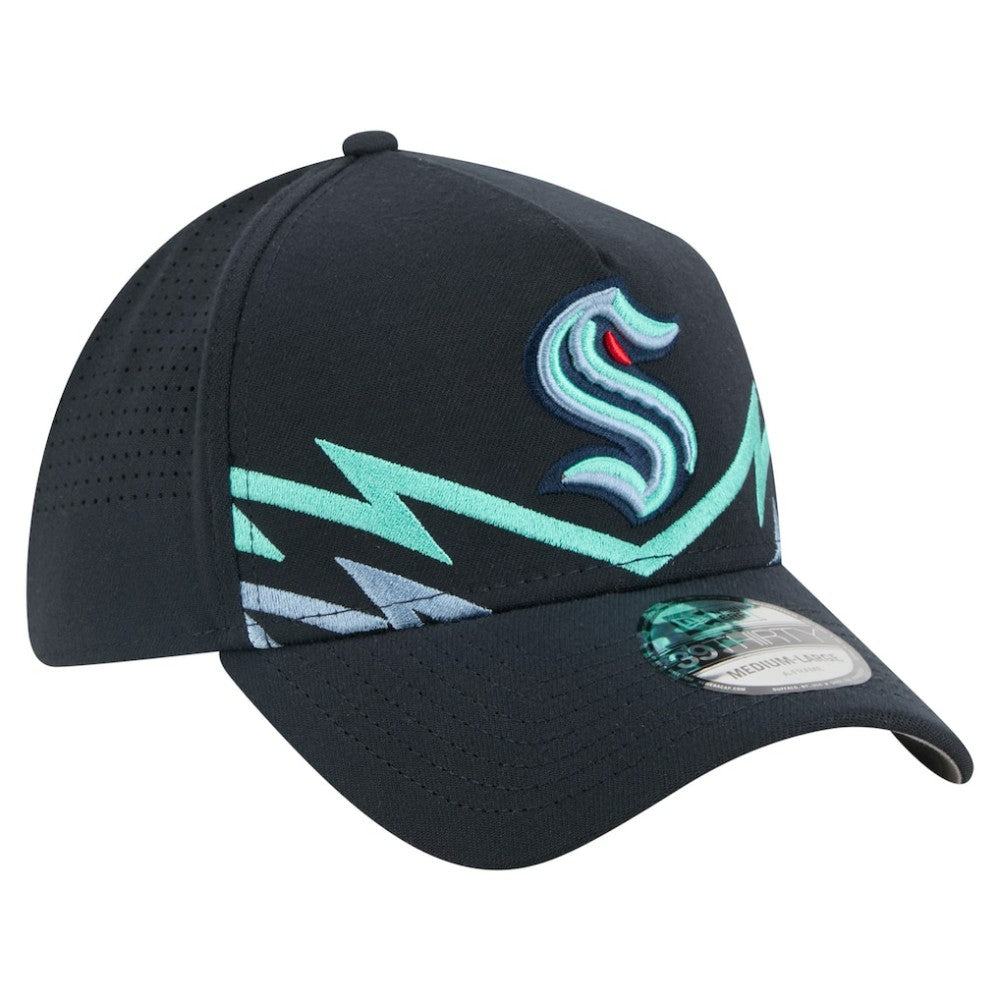NHL Seattle Kraken New Era Zig Zag 39THIRTY A-Frame Perforated Flex Hat