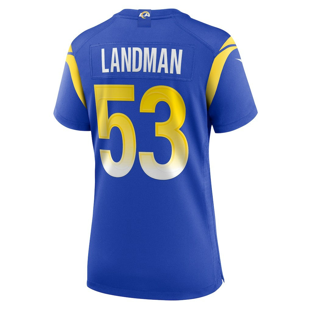 Nate Landman  Women's Team Game Jersey - Los Angeles Rams Jerseys