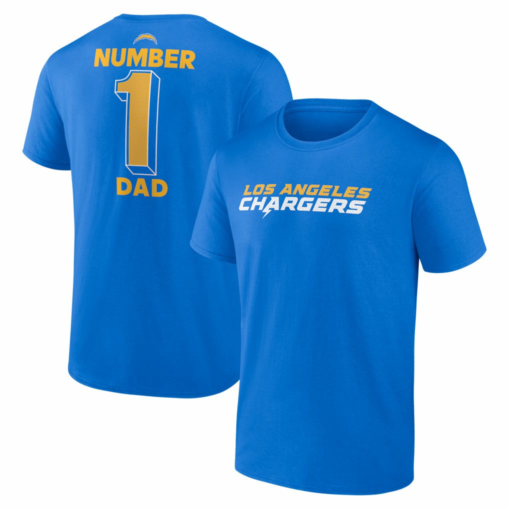 #1 Dad Jersey T-Shirt - Los Angeles Chargers T-shirts