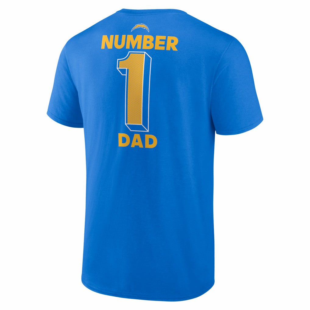 #1 Dad Jersey T-Shirt - Los Angeles Chargers T-shirts