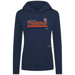 Navy Detroit Tigers Levelwear Women's Relay Breaker Pullover Hoodie
