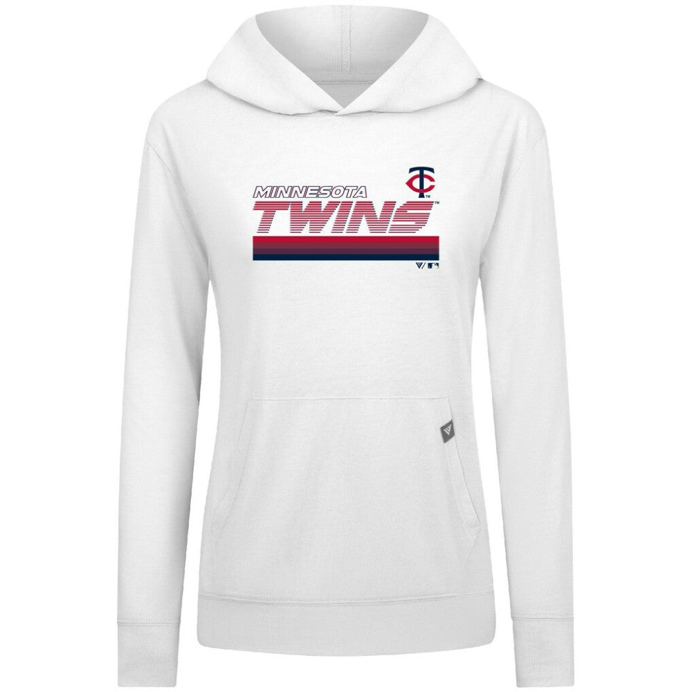 White Minnesota Twins Levelwear Women's Relay Breaker Pullover Hoodie