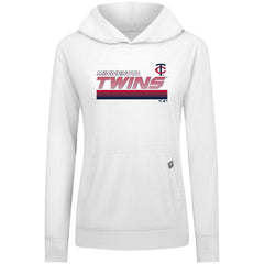 White Minnesota Twins Levelwear Women's Relay Breaker Pullover Hoodie