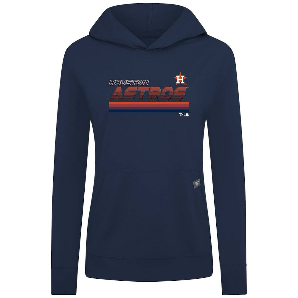 Navy Houston Astros Levelwear Women's Relay Breaker Pullover Hoodie