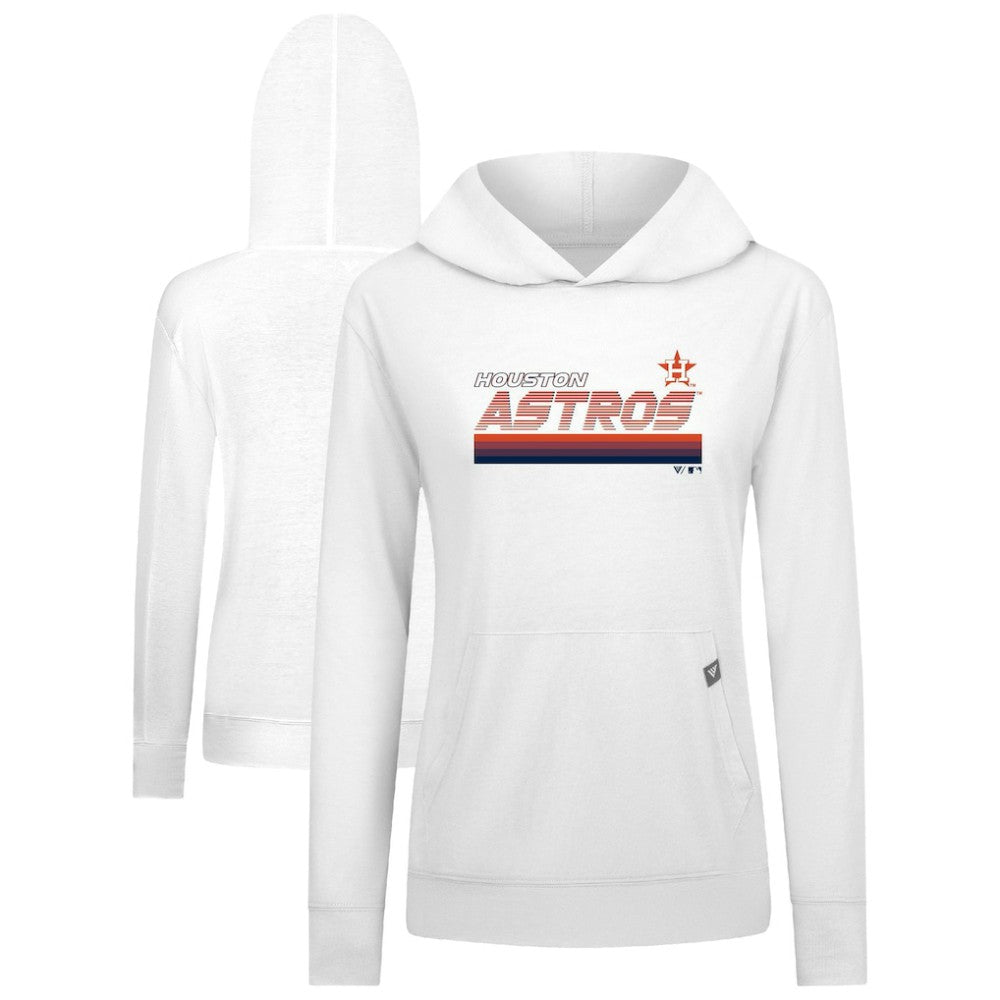 White Houston Astros Levelwear Women's Relay Breaker Pullover Hoodie