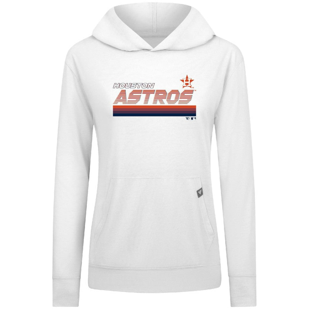 White Houston Astros Levelwear Women's Relay Breaker Pullover Hoodie