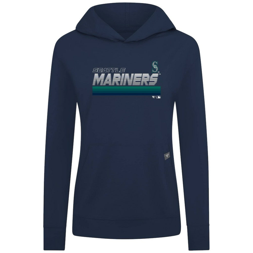 Navy Seattle Mariners Levelwear Women's Relay Breaker Pullover Hoodie