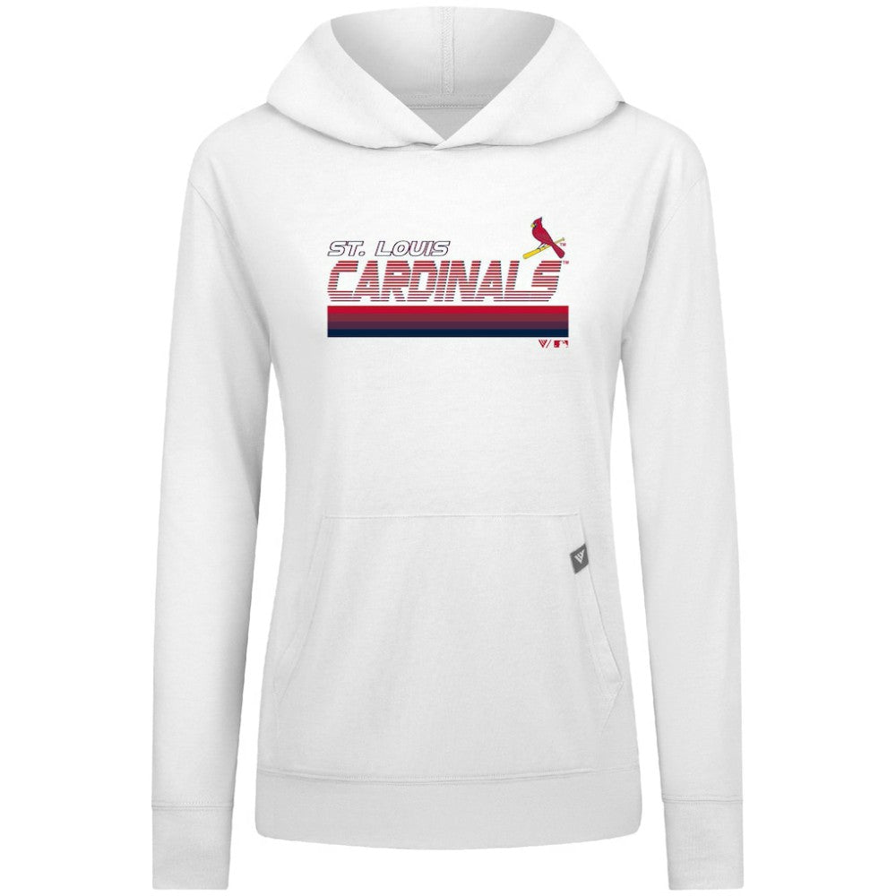 White St. Louis Cardinals Levelwear Women's Relay Breaker Pullover Hoodie
