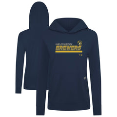 Navy Milwaukee Brewers Levelwear Women's Relay Breaker Pullover Hoodie