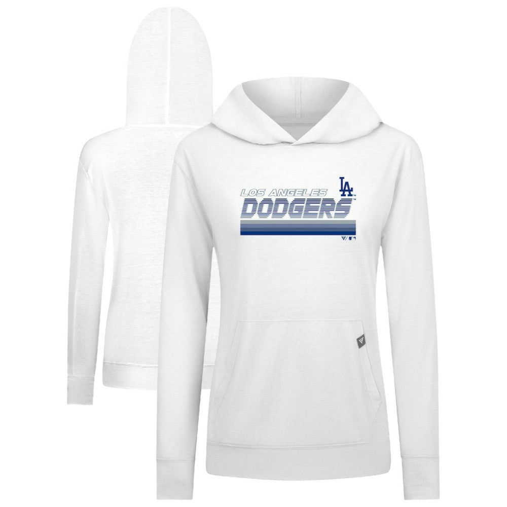 White Los Angeles Dodgers Levelwear Women's Relay Breaker Pullover Hoodie