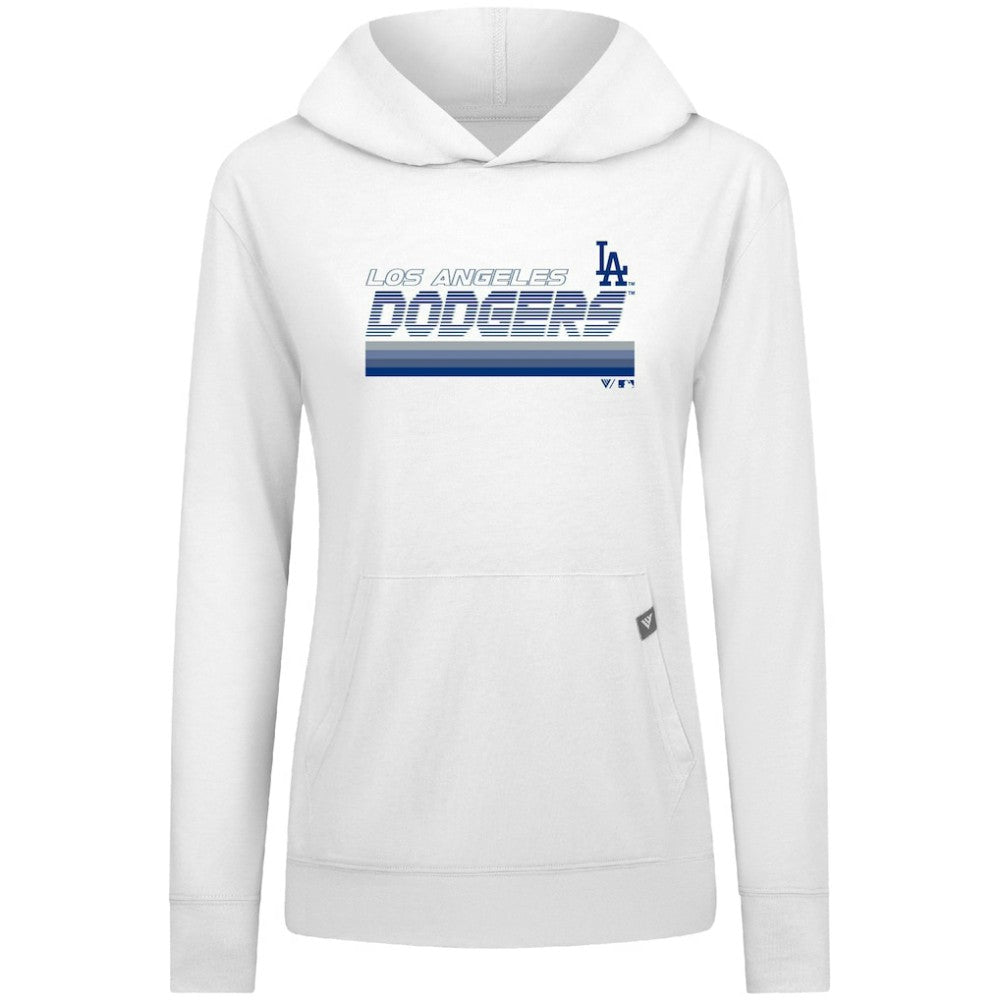 White Los Angeles Dodgers Levelwear Women's Relay Breaker Pullover Hoodie