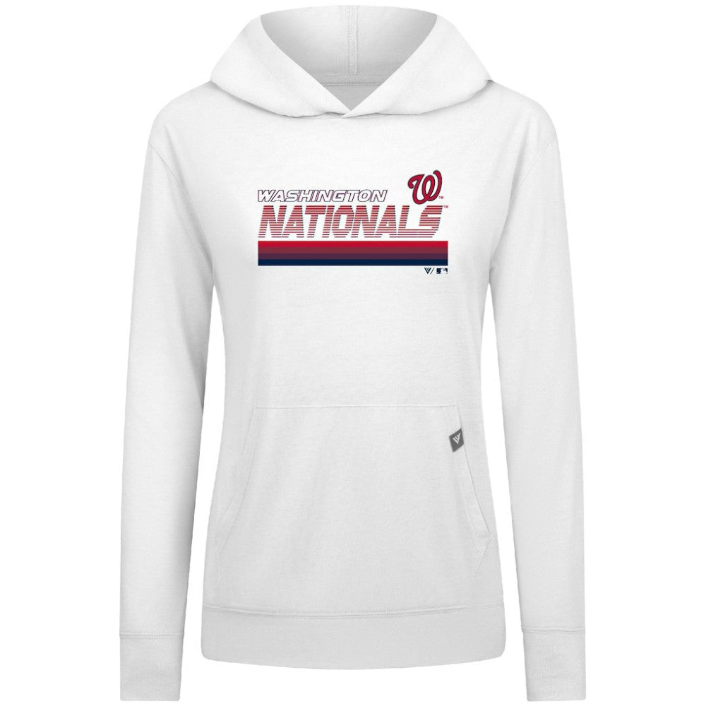 White Washington Nationals Levelwear Women's Relay Breaker Pullover Hoodie