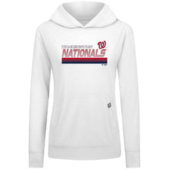 White Washington Nationals Levelwear Women's Relay Breaker Pullover Hoodie