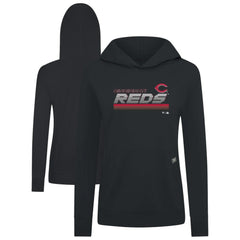 Black Cincinnati Reds Levelwear Women's Relay Breaker Pullover Hoodie