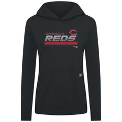 Black Cincinnati Reds Levelwear Women's Relay Breaker Pullover Hoodie