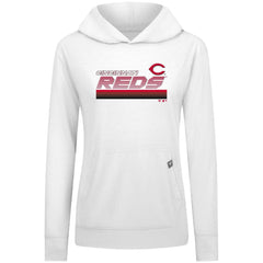 White Cincinnati Reds Levelwear Women's Relay Breaker Pullover Hoodie