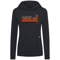Black Baltimore Orioles Levelwear Women's Relay Breaker Pullover Hoodie