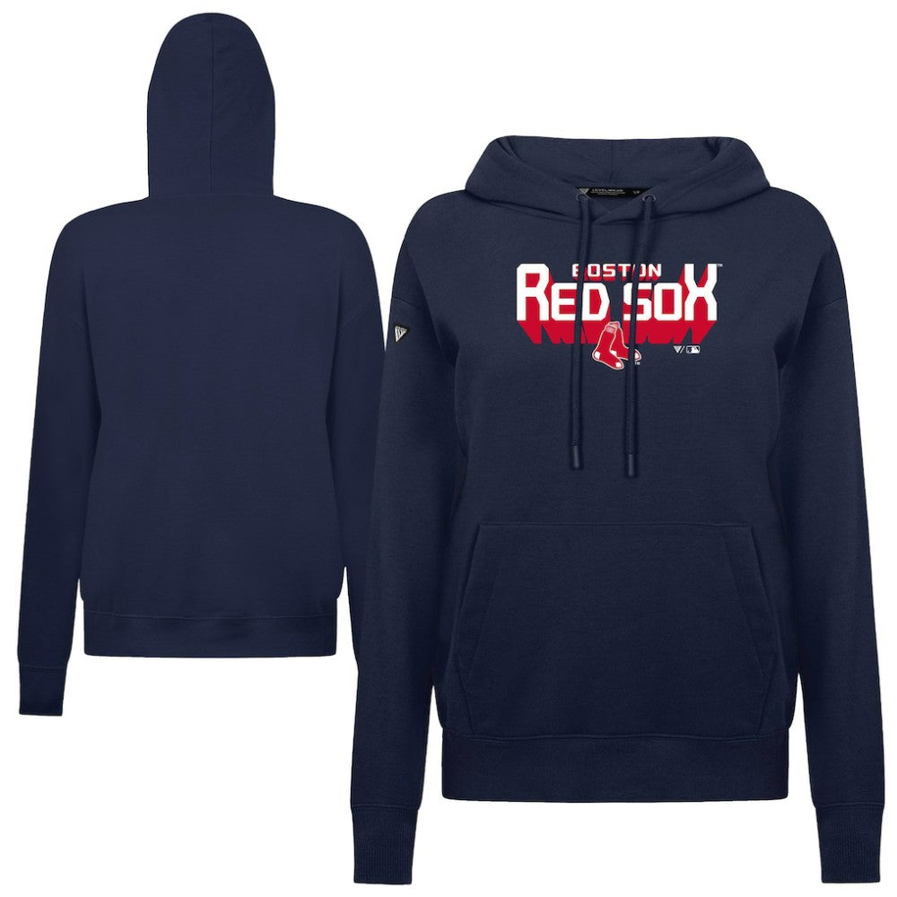 Navy Boston Red Sox Levelwear Women's Adorn Retro 3D Pullover Hoodie