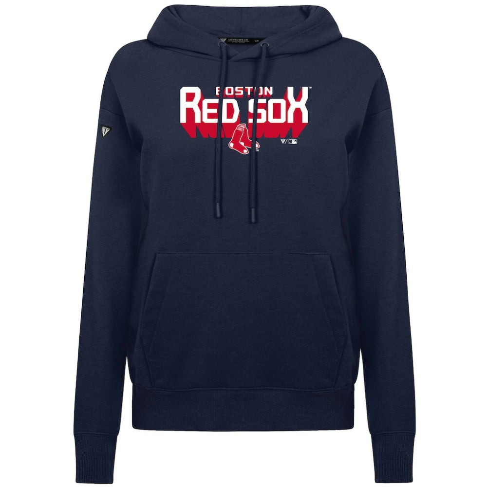 Navy Boston Red Sox Levelwear Women's Adorn Retro 3D Pullover Hoodie