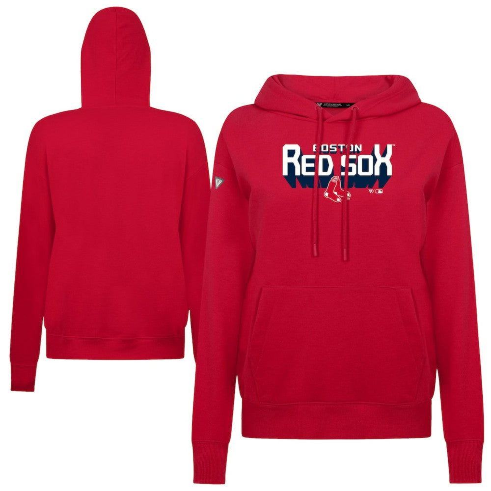 Red Boston Red Sox Levelwear Women's Adorn Retro 3D Pullover Hoodie