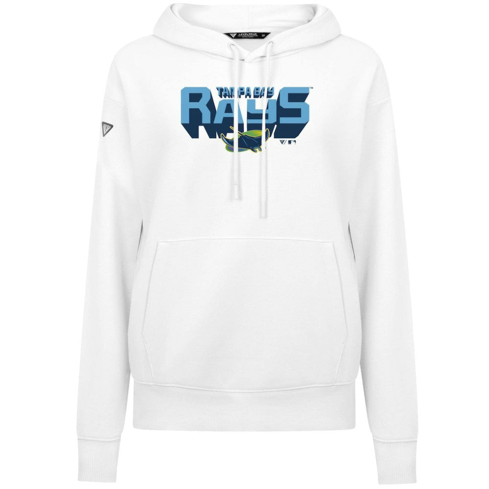 White Tampa Bay Rays Levelwear Women's Adorn Retro 3D Pullover Hoodie
