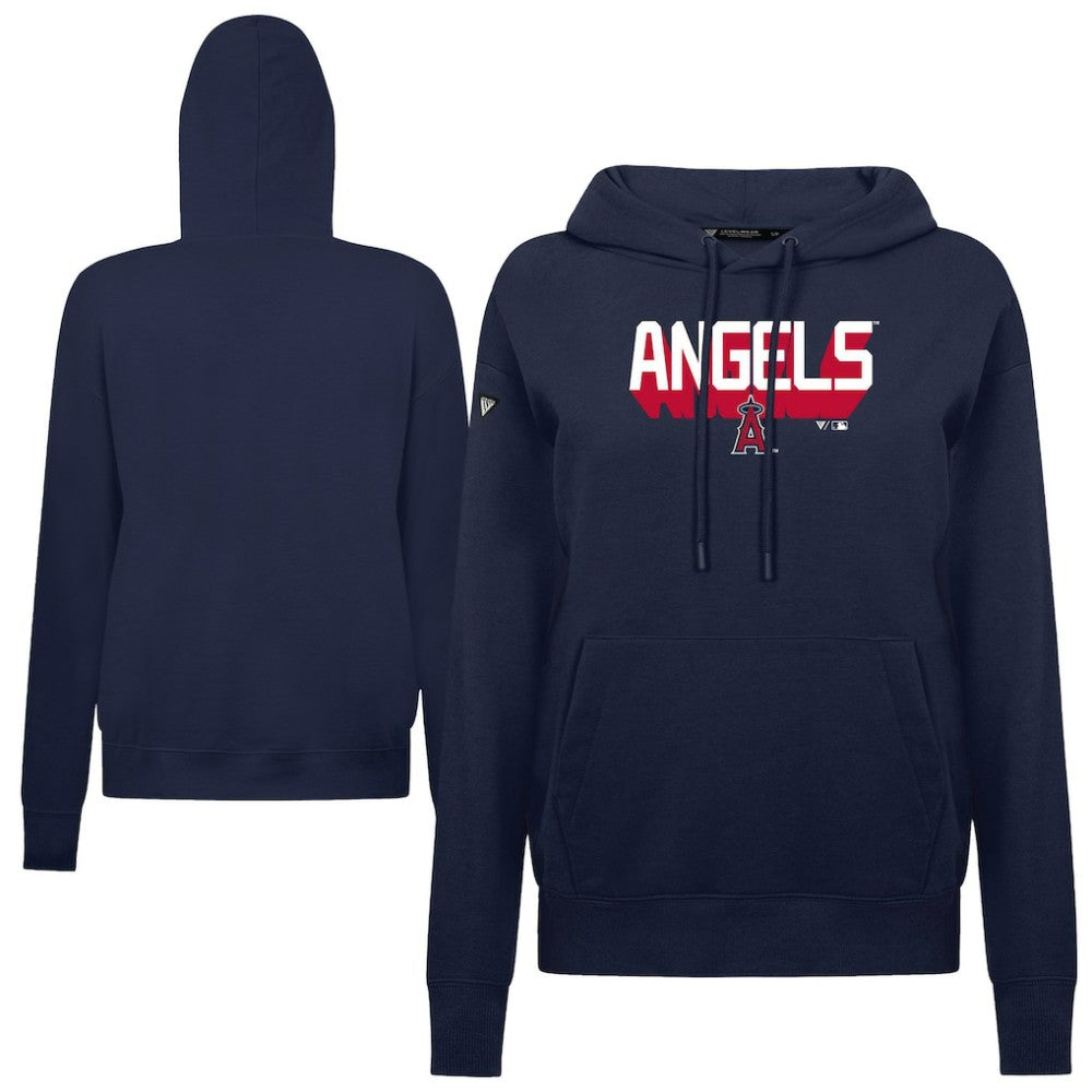 Navy Los Angeles Angels Levelwear Women's Adorn Retro 3D Pullover Hoodie