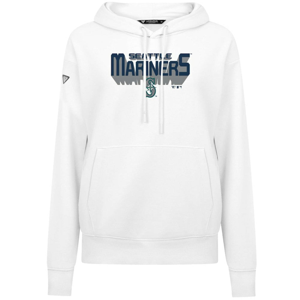 White Seattle Mariners Levelwear Women's Adorn Retro 3D Pullover Hoodie