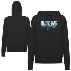 Black Miami Marlins Levelwear Women's Adorn Retro 3D Pullover Hoodie