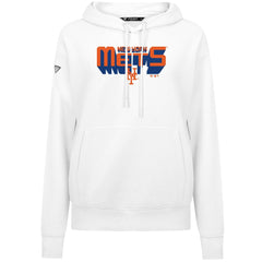 White New York Mets Levelwear Women's Adorn Retro 3D Pullover Hoodie