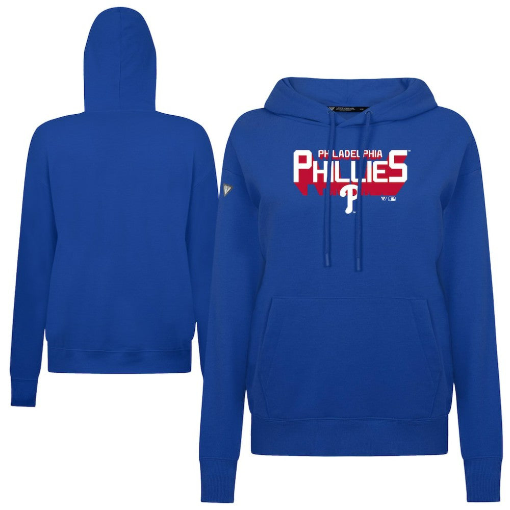 Royal Philadelphia Phillies Levelwear Women's Adorn Retro 3D Pullover Hoodie