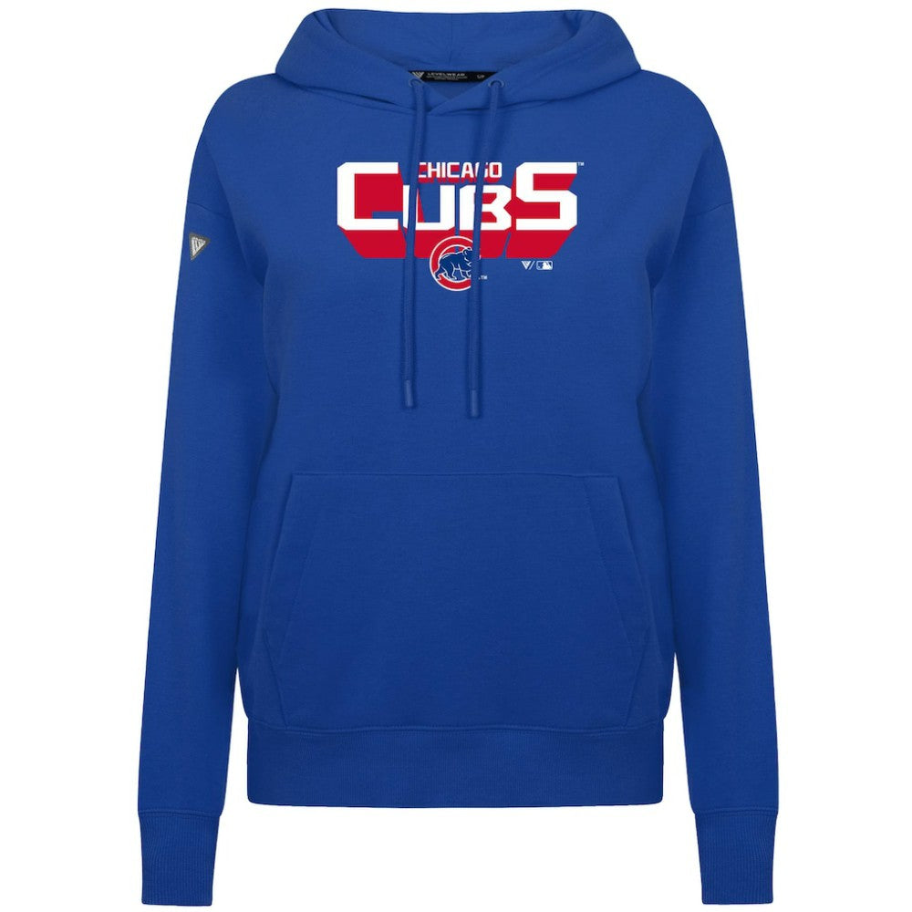 Royal Chicago Cubs Levelwear Women's Adorn Retro 3D Pullover Hoodie