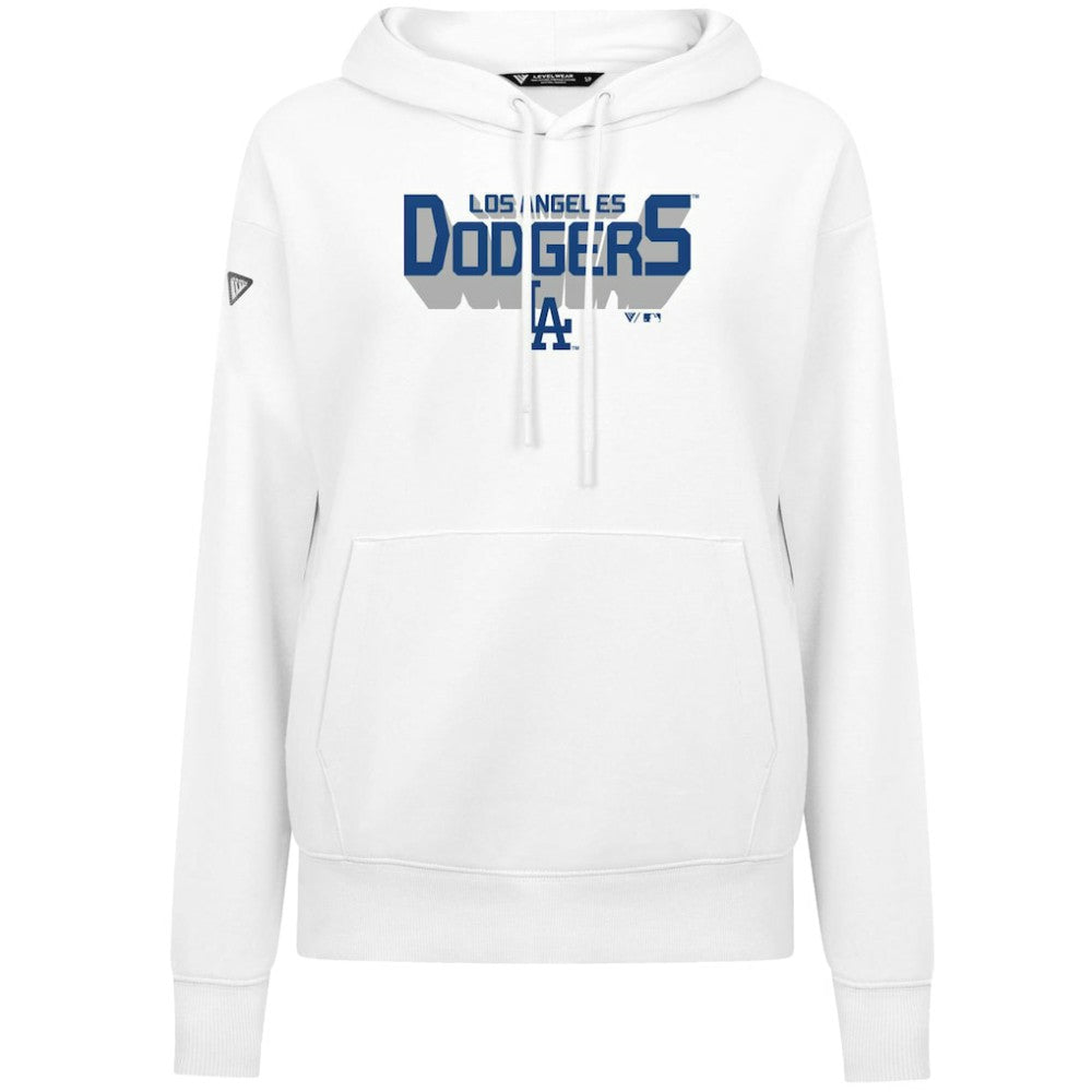 White Los Angeles Dodgers Levelwear Women's Adorn Retro 3D Pullover Hoodie