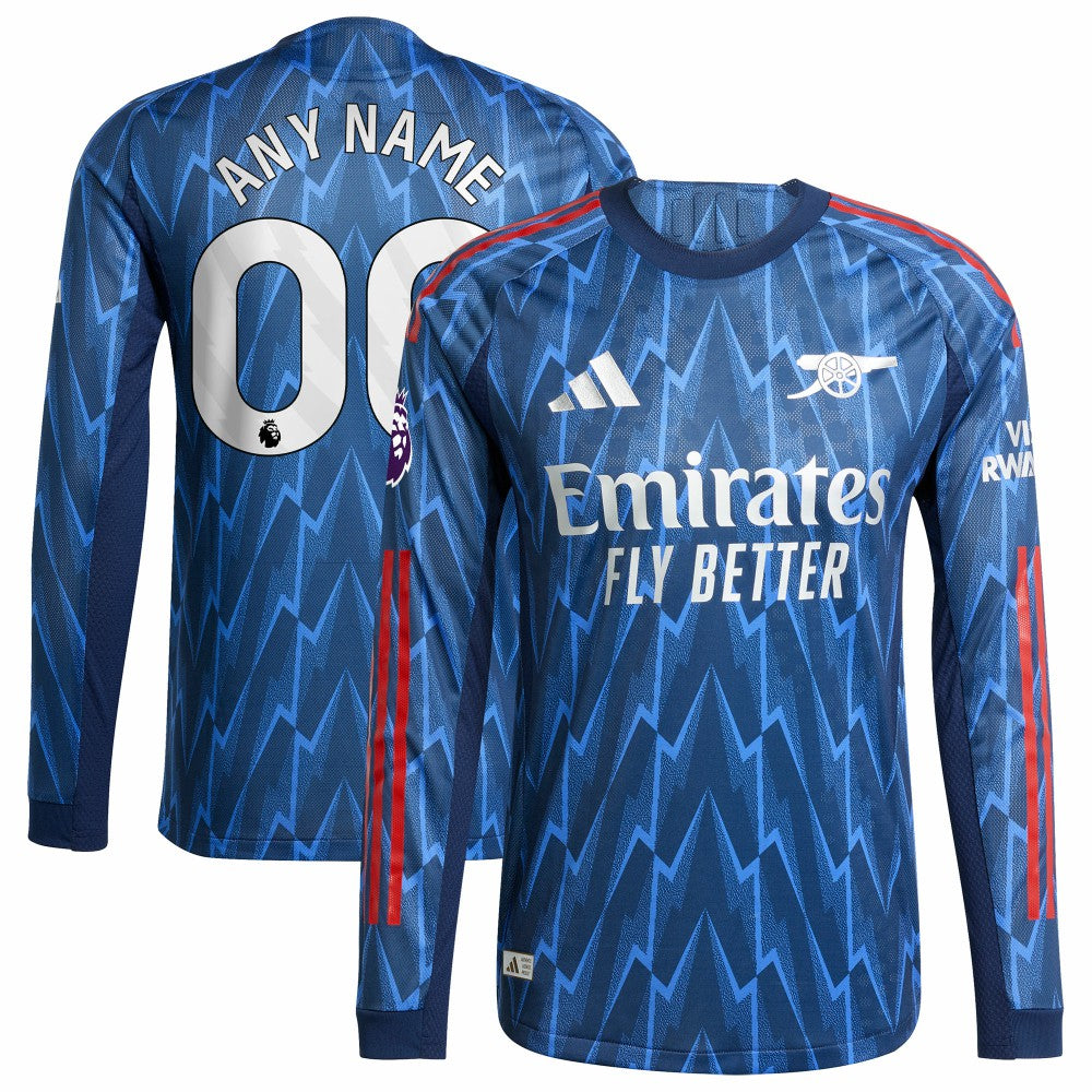 Arsenal 2025/26 Away Long Sleeve Custom Jersey