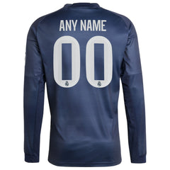 Real Madrid 2025/26 Away Long Sleeve Replica Custom Jersey