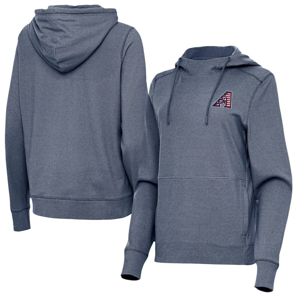 Heather Navy Arizona Diamondbacks Antigua Women's Justice Stars and Stripes Team Logo Pullover Hoodie