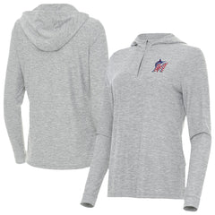 Heather Gray Miami Marlins Antigua Women's Daybreak Quarter-Zip Hoodie