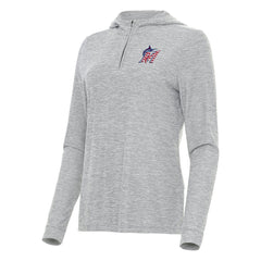 Heather Gray Miami Marlins Antigua Women's Daybreak Quarter-Zip Hoodie