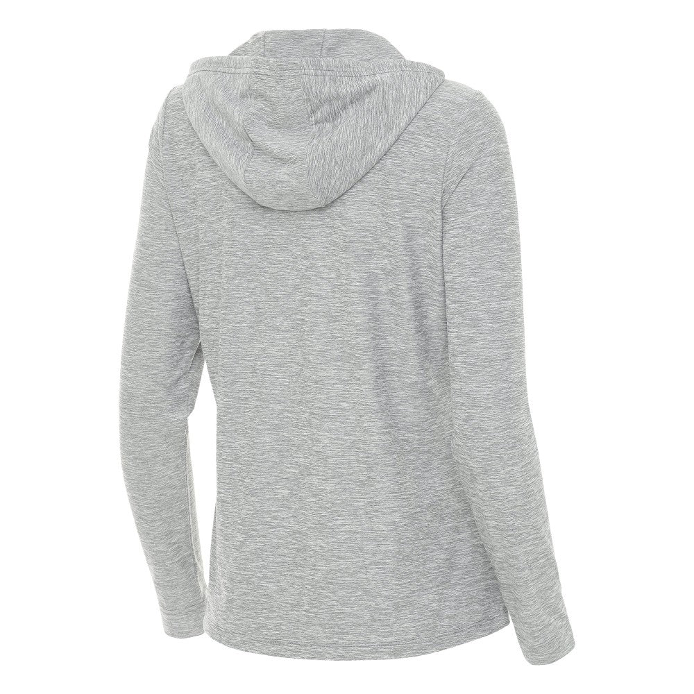 Heather Gray Miami Marlins Antigua Women's Daybreak Quarter-Zip Hoodie