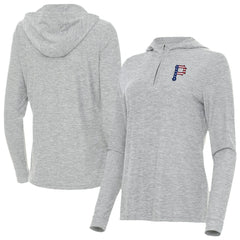 Heather Gray Pittsburgh Pirates Antigua Women's Daybreak Quarter-Zip Hoodie