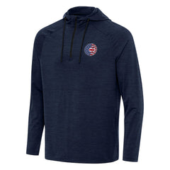 Heather Navy Chicago Cubs Antigua Spikes Stars and Stripes Team Logo Quarter-Zip Pullover Hoodie