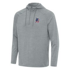 Heather Gray Detroit Tigers Antigua Spikes Stars and Stripes Team Logo Quarter-Zip Pullover Hoodie