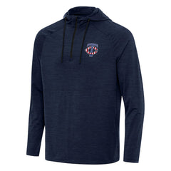 Heather Navy Minnesota Twins Antigua Spikes Stars and Stripes Team Logo Quarter-Zip Pullover Hoodie