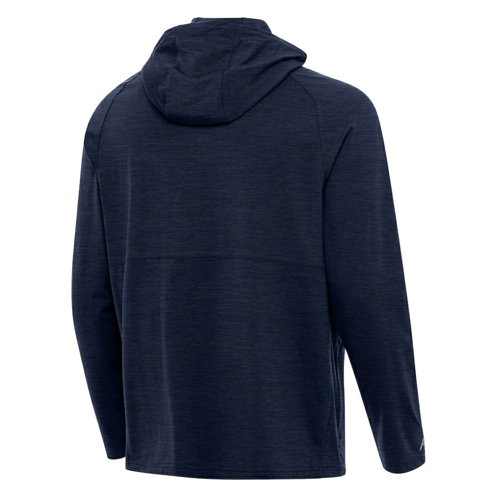 Heather Navy Minnesota Twins Antigua Spikes Stars and Stripes Team Logo Quarter-Zip Pullover Hoodie