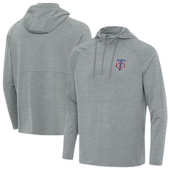 Heather Gray Minnesota Twins Antigua Spikes Stars and Stripes Team Logo Quarter-Zip Pullover Hoodie